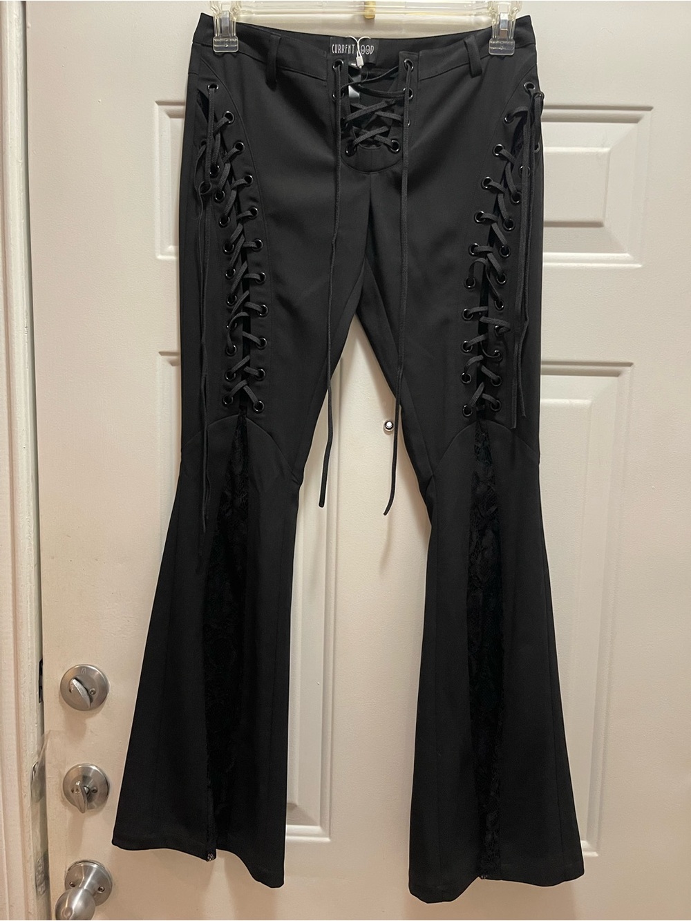Current Mood Black Lace-Up women’s Flare Bottoms